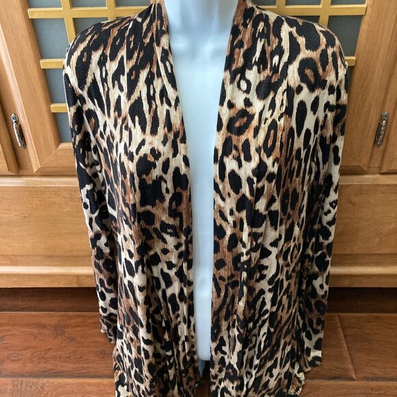 G Collection Leopard Cardigan Jacket Large - Picture 2 of 5